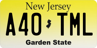 NJ license plate A40TML