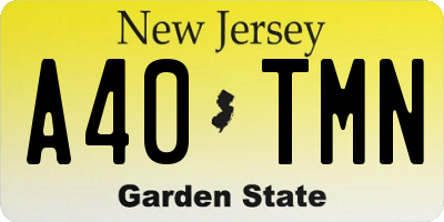 NJ license plate A40TMN