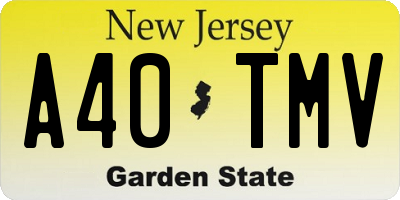 NJ license plate A40TMV