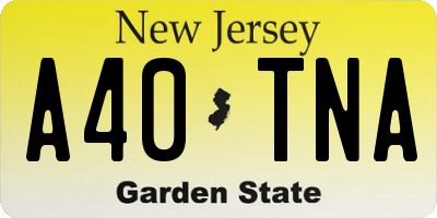 NJ license plate A40TNA