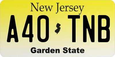 NJ license plate A40TNB