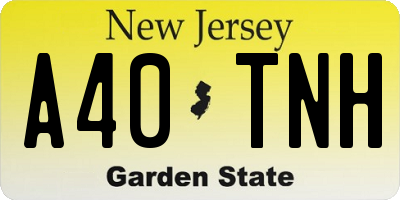 NJ license plate A40TNH