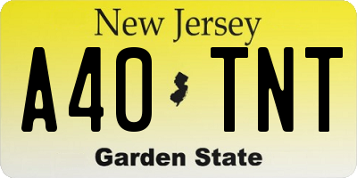 NJ license plate A40TNT