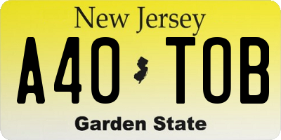 NJ license plate A40TOB