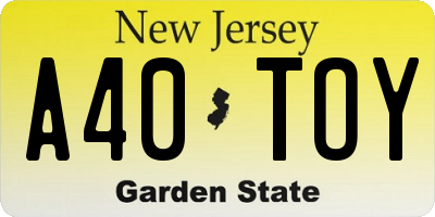 NJ license plate A40TOY