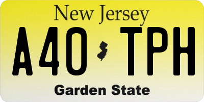 NJ license plate A40TPH