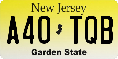 NJ license plate A40TQB