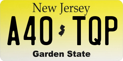 NJ license plate A40TQP