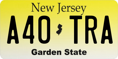 NJ license plate A40TRA