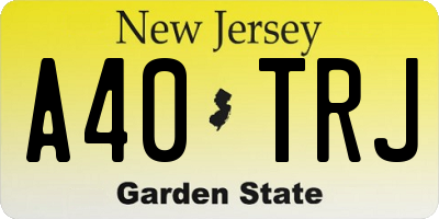 NJ license plate A40TRJ