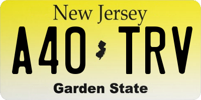 NJ license plate A40TRV
