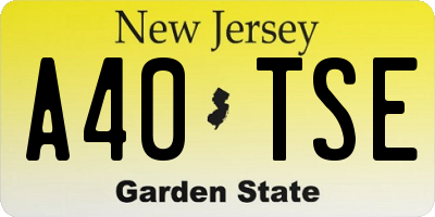 NJ license plate A40TSE