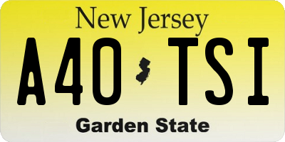 NJ license plate A40TSI