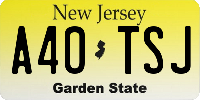 NJ license plate A40TSJ