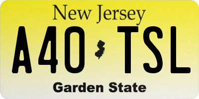 NJ license plate A40TSL