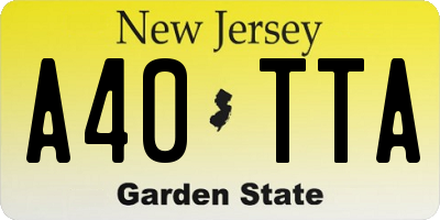 NJ license plate A40TTA