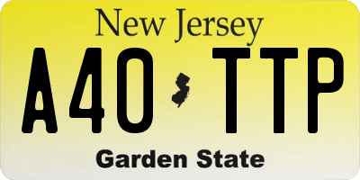 NJ license plate A40TTP