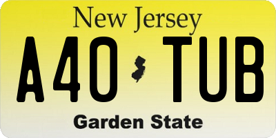 NJ license plate A40TUB