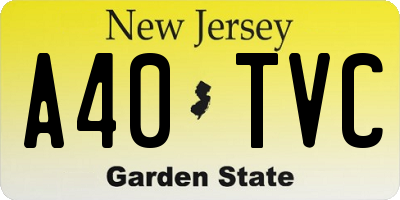 NJ license plate A40TVC