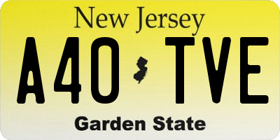 NJ license plate A40TVE