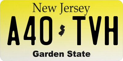 NJ license plate A40TVH