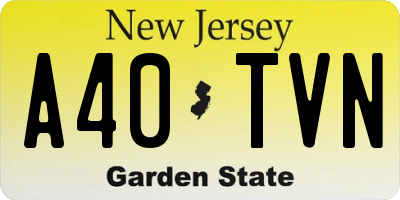 NJ license plate A40TVN