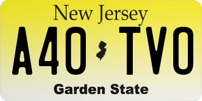 NJ license plate A40TVO