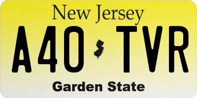 NJ license plate A40TVR