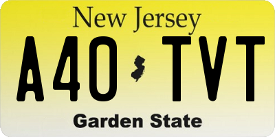 NJ license plate A40TVT
