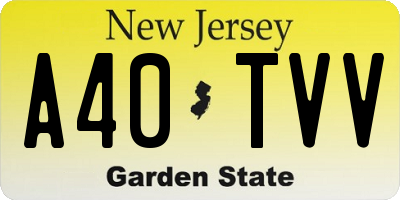 NJ license plate A40TVV