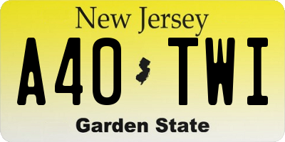 NJ license plate A40TWI