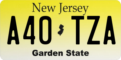 NJ license plate A40TZA