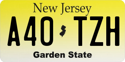 NJ license plate A40TZH