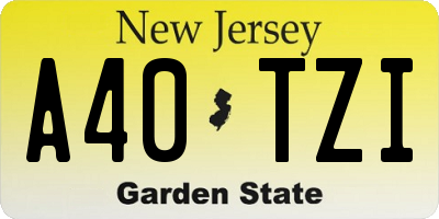 NJ license plate A40TZI