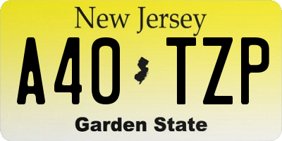 NJ license plate A40TZP