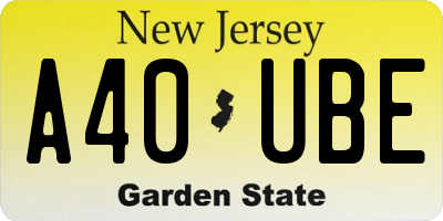 NJ license plate A40UBE