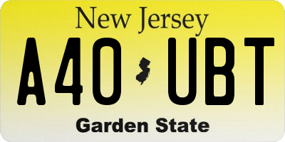 NJ license plate A40UBT