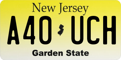 NJ license plate A40UCH