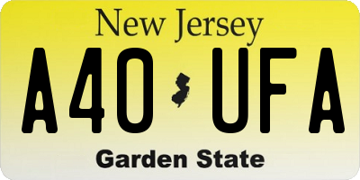 NJ license plate A40UFA