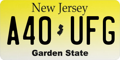 NJ license plate A40UFG