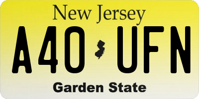 NJ license plate A40UFN