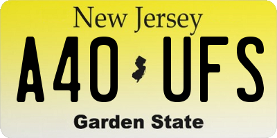 NJ license plate A40UFS
