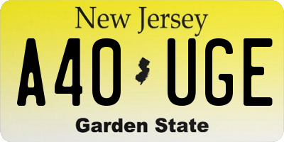NJ license plate A40UGE