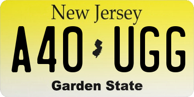 NJ license plate A40UGG