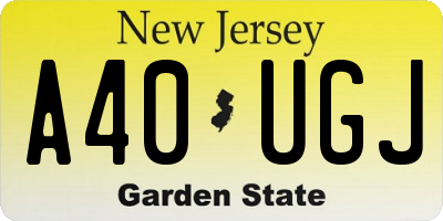 NJ license plate A40UGJ