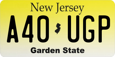 NJ license plate A40UGP
