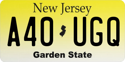 NJ license plate A40UGQ