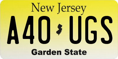 NJ license plate A40UGS