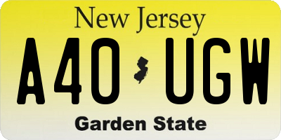 NJ license plate A40UGW