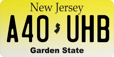 NJ license plate A40UHB